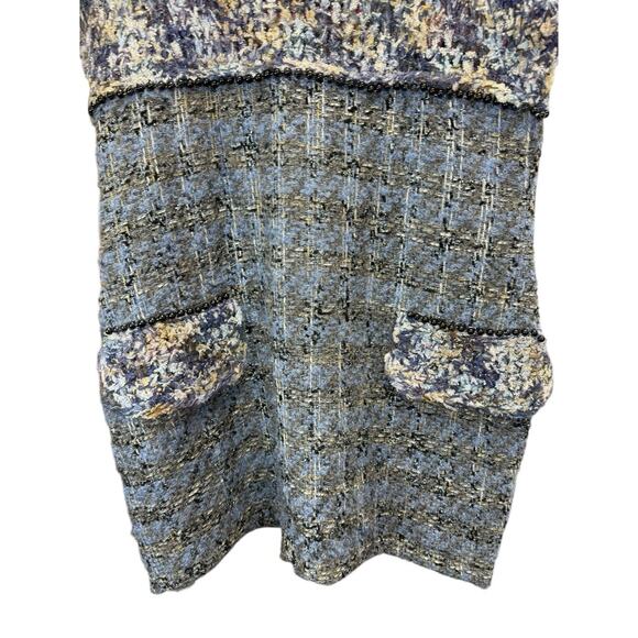 NWT St. John Blue Tweed Knit Sleeveless Dress M Mohair Alpaca Metallic $1295 - Picture 8 of 15